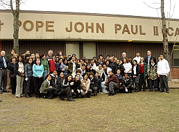 Paul at Clean Up Day and Pop John Paul II School
